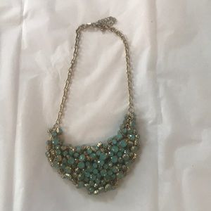 Light green crystal bib necklace